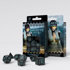 Набір кубиків Galactic Black & blue Dice Set (7 шт.)